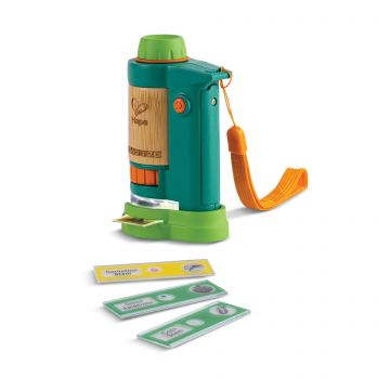 Hape Microscop de jucarie pentru copii din bambus