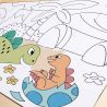 Hape Puzzle din lemn 2 in 1 - Dinozauri (26 piese), cu fata dubla si activitate colorare