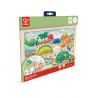 Hape Puzzle din lemn 2 in 1 - Dinozauri (26 piese), cu fata dubla si activitate colorare
