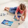 Hape Puzzle din lemn 2 in 1 - Salvarea Oceanului (50 piese), cu fata dubla si activitate colorare
