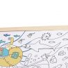 Hape Puzzle din lemn 2 in 1 - Salvarea Oceanului (50 piese), cu fata dubla si activitate colorare