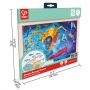 Hape Puzzle din lemn 2 in 1 - Salvarea Oceanului (50 piese), cu fata dubla si activitate colorare