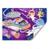 Hape Puzzle din lemn 2 in 1 - Prietenii din Spatiu (50 piese), cu fata dubla si activitate colorare
