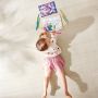 Hape Puzzle din lemn 2 in 1 - Prietenii din Spatiu (50 piese), cu fata dubla si activitate colorare