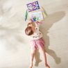 Hape Puzzle din lemn 2 in 1 - Prietenii din Spatiu (50 piese), cu fata dubla si activitate colorare