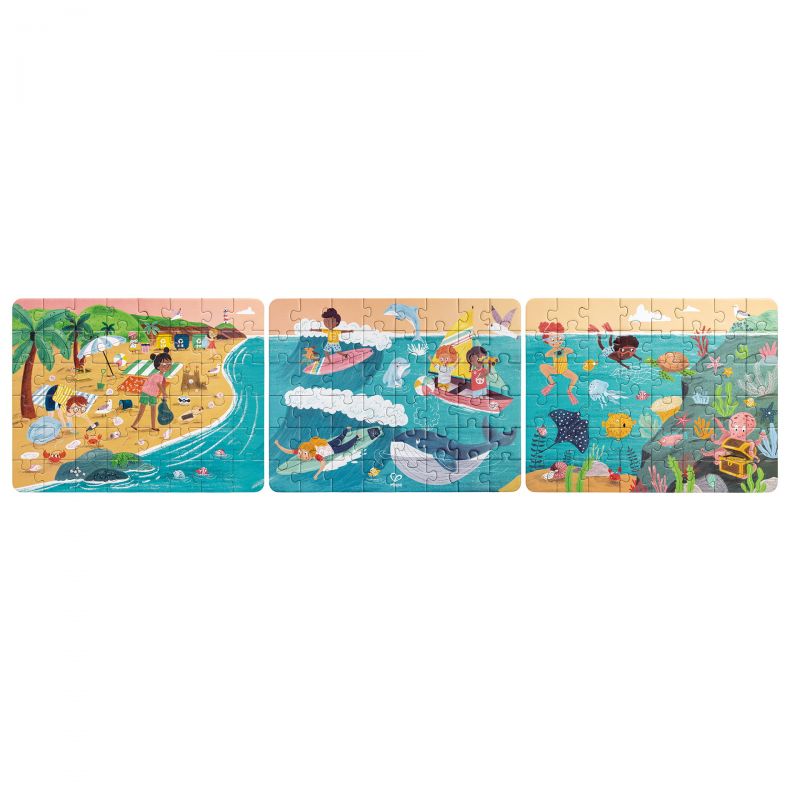 Hape Puzzle pentru copii Prietenii Oceanului (3 in 1) si joc storytelling Hape Puzzle pentru copii Prietenii Oceanului (3 in 1) si joc storytelling