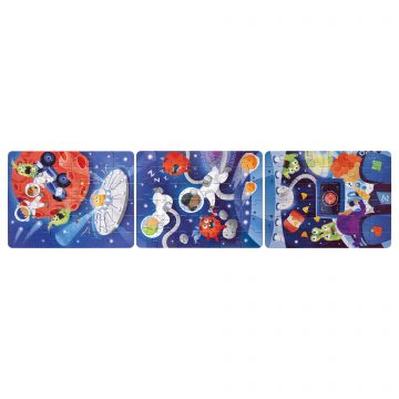 Hape Puzzle pentru copii Aventura in Spatiu (3 in 1) si joc storytelling