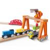 Hape Set de jucarie din lemn - port cu trenuri, vapoare si camioane