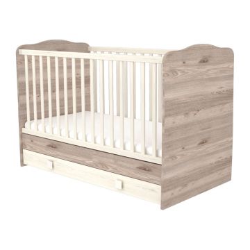 Hubners Patut copii transformabil din lemn cu sertar Sofia 140x70 cm crem nisip