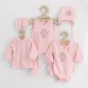 Set 5 piese, New Baby, Include Salopeta fara maneci, jacheta, body cu maneca lunga, caciulita, manusi, Marime 56, Din bumbac 100