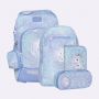 Beckmann Ghiozdan, rucsac ergonomic cu perna de aer, set Active Air FLX 6 piese, Unicorn Princess Ice Blue