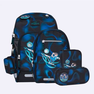 Beckmann Ghiozdan, rucsac ergonomic cu perna de aer, set Active Air FLX 6 piese, Magic League