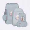 Beckmann Ghiozdan, rucsac ergonomic cu perna de aer, set Active Air FLX 6 piese, Forest Deer Dusty Mint
