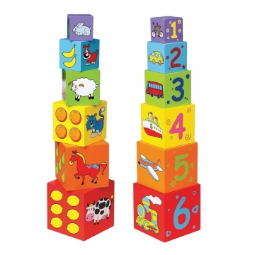 New Classic Toys Cuburi de lemn