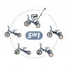 Tricicleta, Petite&Mars, Turbo, 5 in 1, Multifunctionala, Vehicul de impins, Bicicleta cu/fara pedale, Cu maner de ghidaj, Detas