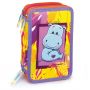 Lebez Penar echipat - Colectia Puppies cu 3 fermoare (18 markere si 18 creioane colorate) - 13 x 20 x 6.5 cm (12buc/display)