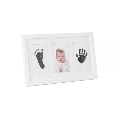 Kit rama foto tripla, Jane, Cu cerneala pentru manuta si piciorus, Non-toxic, White
