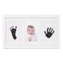Kit rama foto tripla, Jane, Cu cerneala pentru manuta si piciorus, Non-toxic, White
