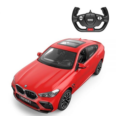 Rastar 1:14 masina cu telecomanda bmw x6 m rosu scara 1 la 14
