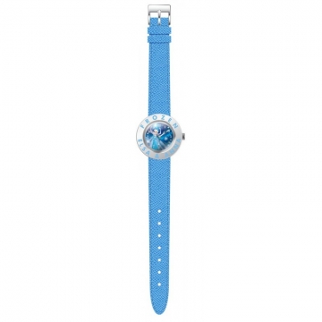 Ceas de mana analogic bleu cu colier Frozen Disney