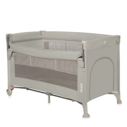 Patut pliant multifunctional, Lionelo, Ellen, Cu laterala culisanta, Nivel suplimentar, Intrare laterala cu fermoar, 2 roti, Sal