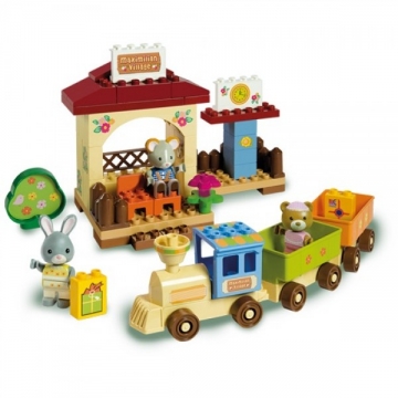 Androni Giocattoli Set constructie Unico Maximilian Families Trenulet 68 piese