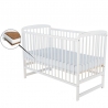 BabyNeeds Patut din lemn Ola 120x60 cm Alb + Saltea 10 cm