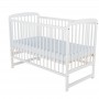 BabyNeeds Patut din lemn Ola 120x60 cm Alb + Saltea 10 cm
