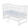 BabyNeeds Patut din lemn Ola 120x60 cm Alb + Saltea 10 cm