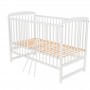 BabyNeeds Patut din lemn Ola 120x60 cm Alb + Saltea 10 cm