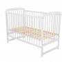 BabyNeeds Patut din lemn Ola 120x60 cm Alb + Saltea 10 cm