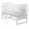 BabyNeeds Patut din lemn Timmi 120x60 cm Alb + Saltea 10 cm