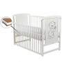 BabyNeeds Patut din lemn Timmi 120x60 cm cu laterala culisanta Alb + Saltea 10 cm