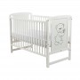 BabyNeeds Patut din lemn Timmi 120x60 cm cu laterala culisanta Alb + Saltea 10 cm