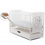 BabyNeeds Patut din lemn Timmi 120x60 cm cu sertar Alb + Saltea 10 cm