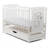 BabyNeeds Patut din lemn Timmi 120x60 cm cu sertar Alb + Saltea 10 cm