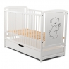 BabyNeeds Patut din lemn Timmi 120x60 cm cu sertar Alb + Saltea 10 cm