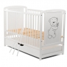 BabyNeeds Patut din lemn Timmi 120x60 cm cu sertar Alb + Saltea 10 cm