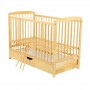 BabyNeeds Patut din lemn Ola 120x60 cm cu sertar Natur + Saltea 10 cm