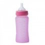 BO Jungle Biberon termo din sticla acoperita de silicon cu indicator de temperatura Bo Jungle 240 ml roz
