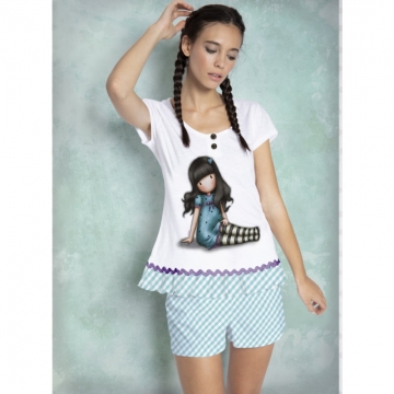 Pijama fete cu tricou Gorjuss Sitting Pretty, scurte