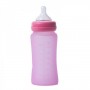 BO Jungle Biberon termo din sticla acoperita de silicon cu indicator de temperatura Bo Jungle 300 ml Roz