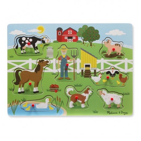 Melissa & Doug Puzzle cu sunete Old McDonald