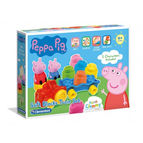 Clementoni Soft Clemmy - Tren Cu Cuburi Peppa