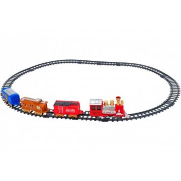 Globo Level Trenulet Express cu sina locomotiva si 3 vagoane