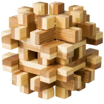 Fridolin Joc logic IQ din lemn bambus Magic blocks puzzle 3d