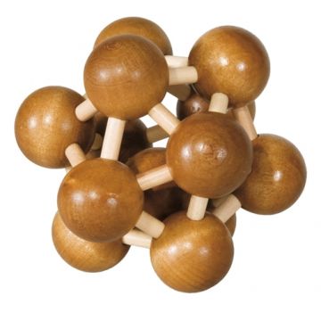 Fridolin Joc logic IQ din lemn de bambus Atom 3D