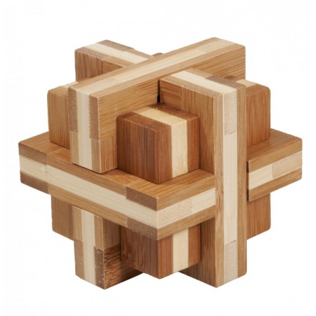 Fridolin Joc logic IQ din lemn bambus Double cross
