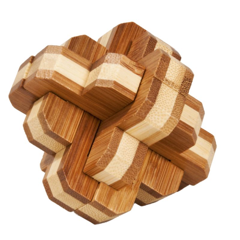Fridolin Joc logic IQ din lemn bambus 3D Round Knot Fridolin Joc logic IQ din lemn bambus 3D Round Knot