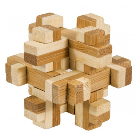 Fridolin Joc logic IQ din lemn bambus in cutie metalica-10